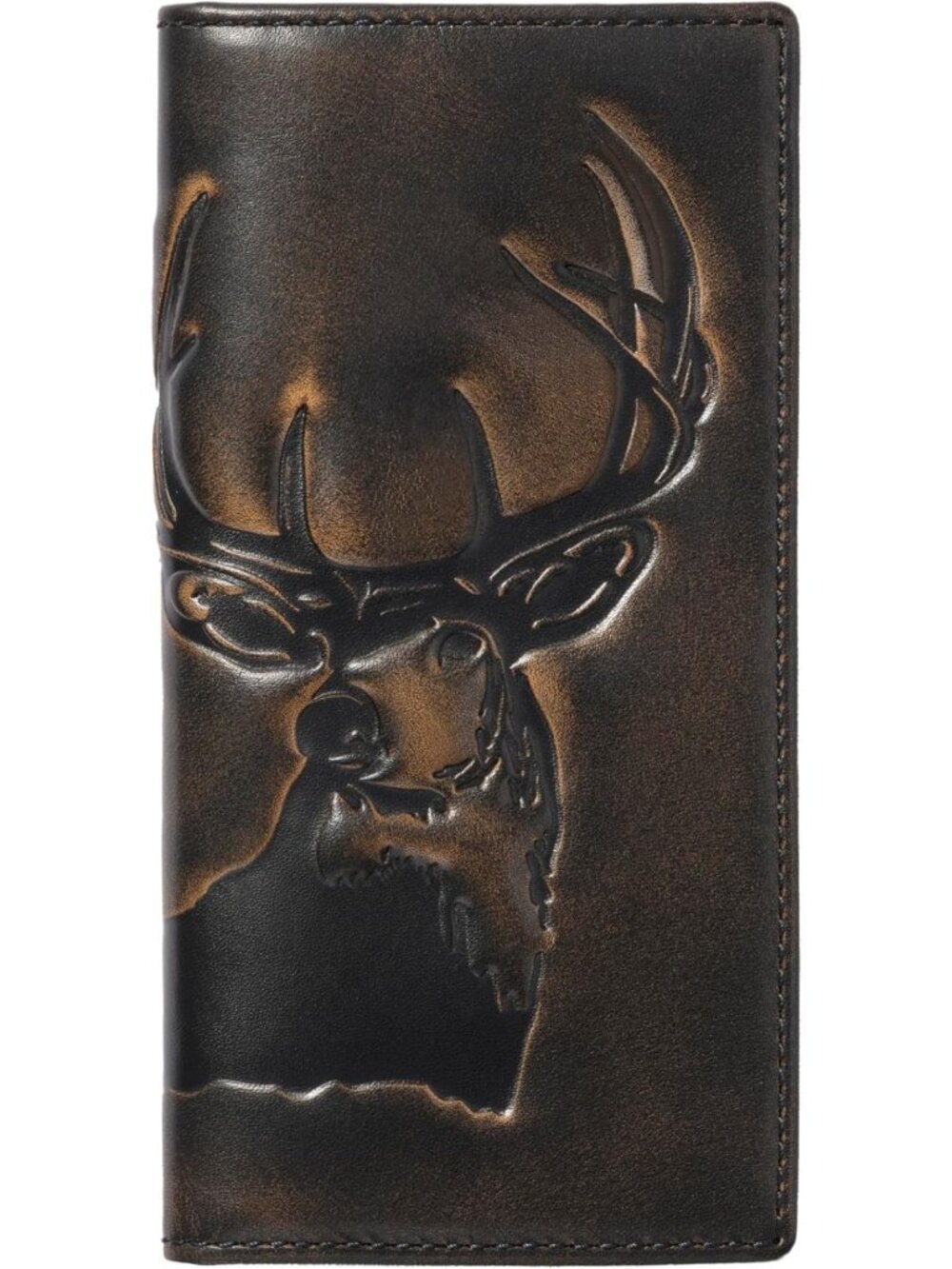 Deer Long Bifold Wallet for Men, Hunting & Outdoor Gear, Black Rodeo Style